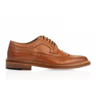 Skórzane męskie półbuty Brogue Goodyear Welted brązowe
