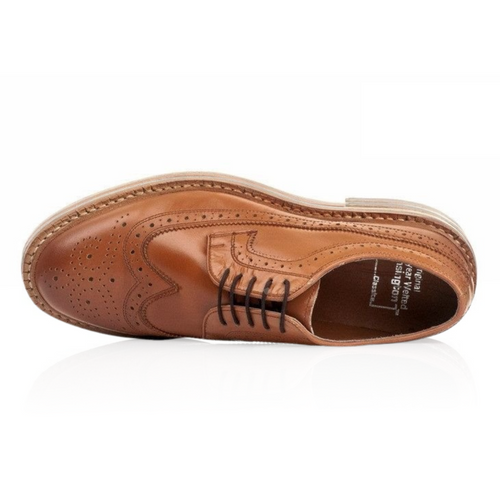 Skórzane męskie półbuty Brogue Goodyear Welted brązowe