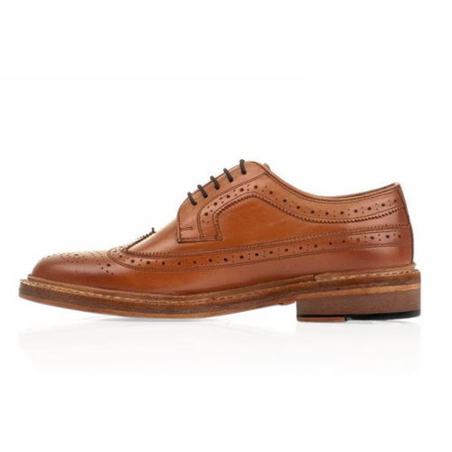 Skórzane męskie półbuty Brogue Goodyear Welted brązowe