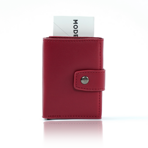 Skórzany portel damski zapinany SW38 RED