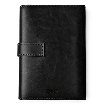 Personalizowany notes skórzany A5 z paskiem SA67 czarny