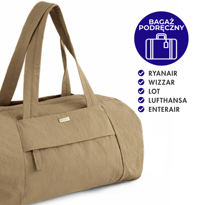 Sportowa torba materiałowa fitness Solier FB52 Lunea - beżowy