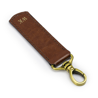 Personalizowany skórzany brelok Solier SA62 brązowy vintage