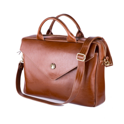 Skórzana torba na laptopa FL15 Positano brązowy vintage