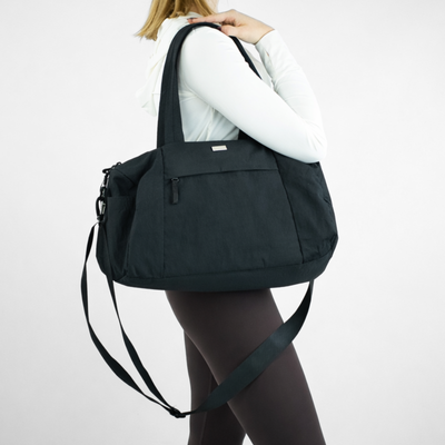 Sportowa torba materiałowa fitness Solier FB52 Lunea - czarna