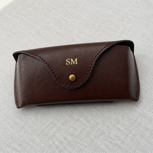 Personalizowane skórzane etui na okulary Solier SA37 maroon