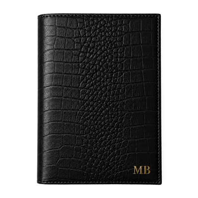 Personalizowany notes skórzany A5 SA66 Czarny Croco