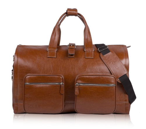Skórzana torba męska na garnitur SL18 Harlow vintage brown