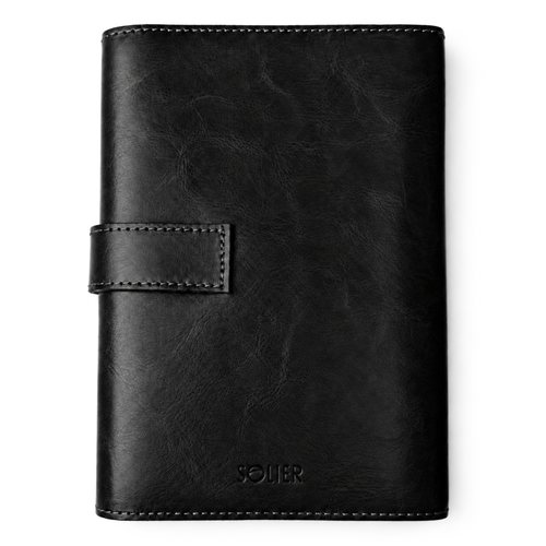 Personalizowany notes skórzany A5 z paskiem SA67 czarny