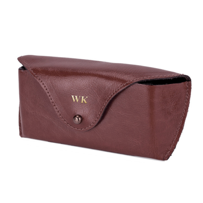Personalizowane skórzane etui na okulary Solier SA37 maroon
