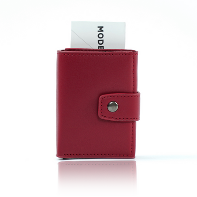 Skórzany portel damski zapinany SW38 RED