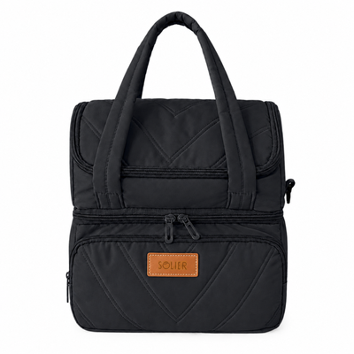 Torba termiczna duża lunch bag XXL z dwiema komorami LBS07 - Czarny