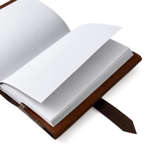 Personalizowany notes skórzany A5 z paskiem SA67 vintage brąz 
