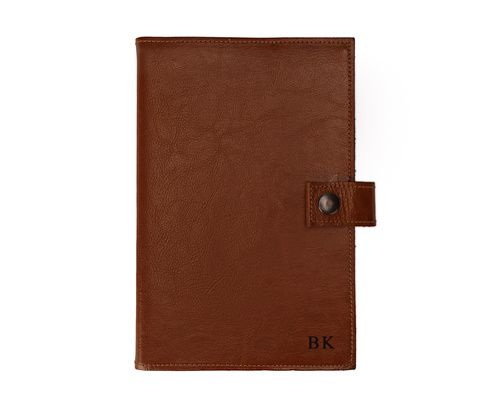 Personalizowana skórzana okładka na notes kalendarz Solier SA41 vintage brown