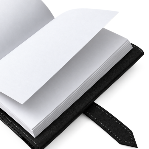 Personalizowany notes skórzany A5 z paskiem SA67 czarny