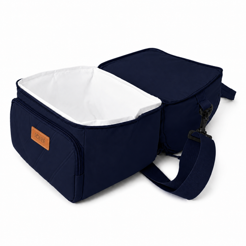 Torba termiczna duża lunch bag XXL z dwiema komorami LBS07 - Granatowy