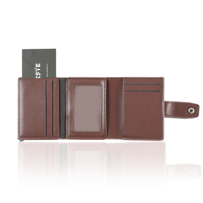 Skórzany portfel damski zapinany SW38 BROWN
