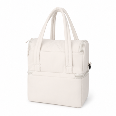 Torba termiczna duża lunch bag XXL z dwiema komorami LBS07 - Beżowy