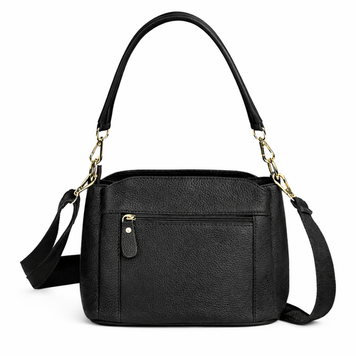 Skórzana torebka damska crossbody Solier FL50 CASSIA czarna