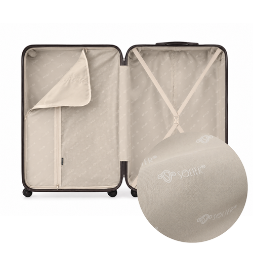 Duża walizka z polipropylenu Solier XL TORIDE 27' - Czekoladowa