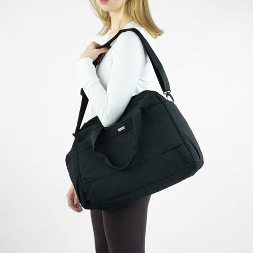 Materiałowa sportowa torba damska fitness Solier FB54 Eloa - czarny