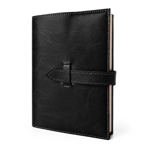 Personalizowany notes skórzany A5 z paskiem SA67 czarny