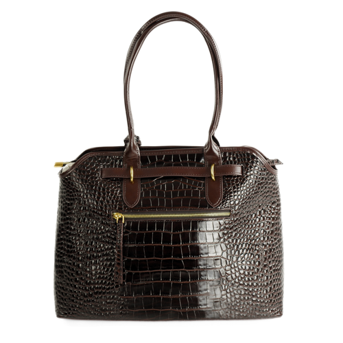 Duża torba shopper FL57 ARLA brązowa