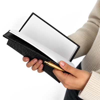 Personalizowany notes skórzany A5 SA66 Czarny Croco