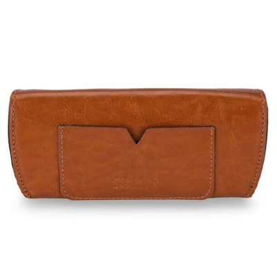 Personalizowane skórzane etui na okulary Solier SA37 camel