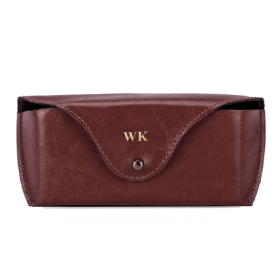 Personalizowane skórzane etui na okulary Solier SA37 maroon