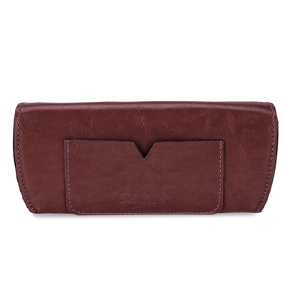Personalizowane skórzane etui na okulary Solier SA37 maroon