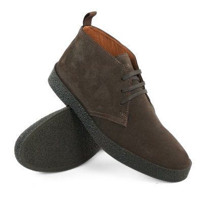 Klasyczne buty męskie Chukka z zamszu naturalnego - ciemny brąz