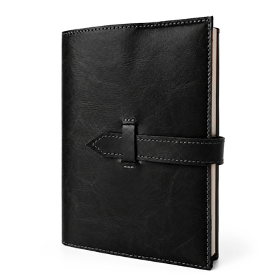 Personalizowany notes skórzany A5 z paskiem SA67 czarny