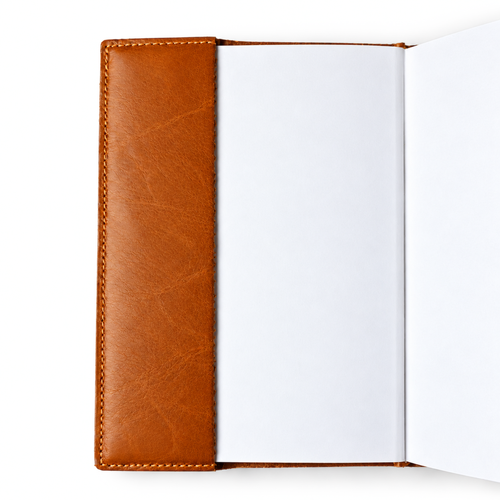 Personalizowany notes skórzany A5 z paskiem SA67 camelowy